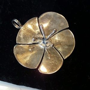 Sterling silver dogwood pendant